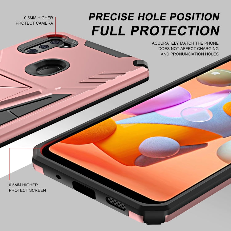 For Samsung Galaxy A11 US Version Super V Armor PC + TPU Shockproof Case with Invisible Holder