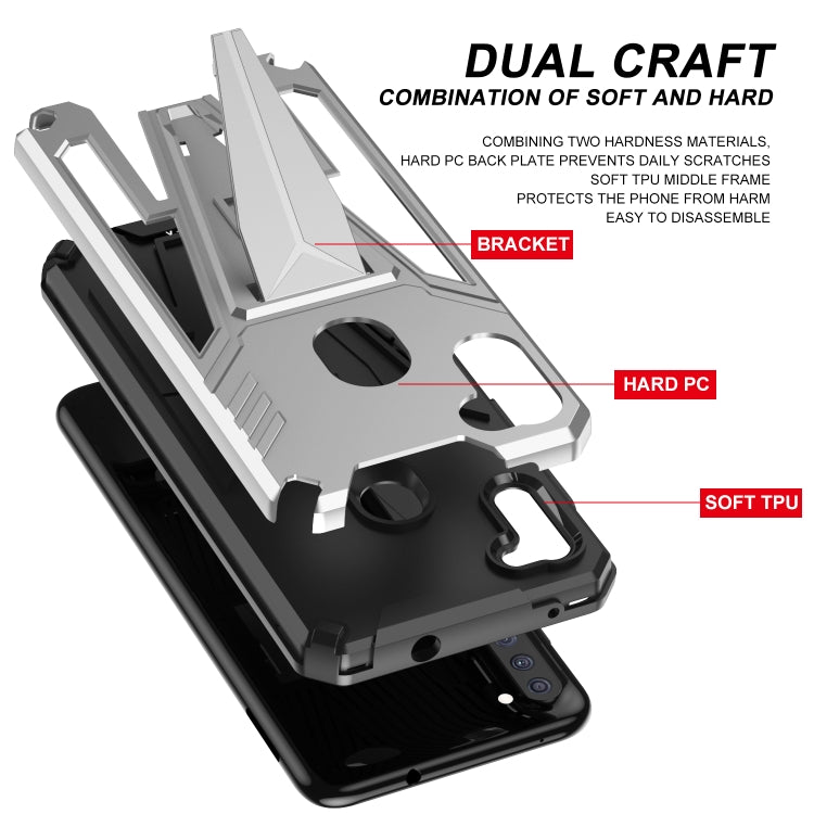 For Samsung Galaxy A11 US Version Super V Armor PC + TPU Shockproof Case with Invisible Holder