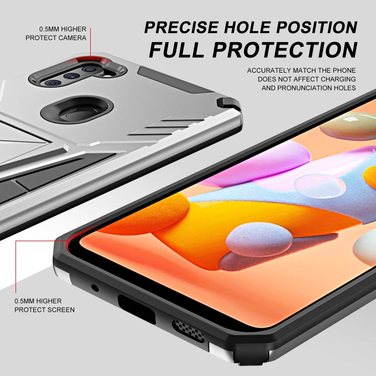 For Samsung Galaxy A11 US Version Super V Armor PC + TPU Shockproof Case with Invisible Holder