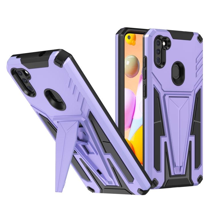 For Samsung Galaxy A11 US Version Super V Armor PC + TPU Shockproof Case with Invisible Holder