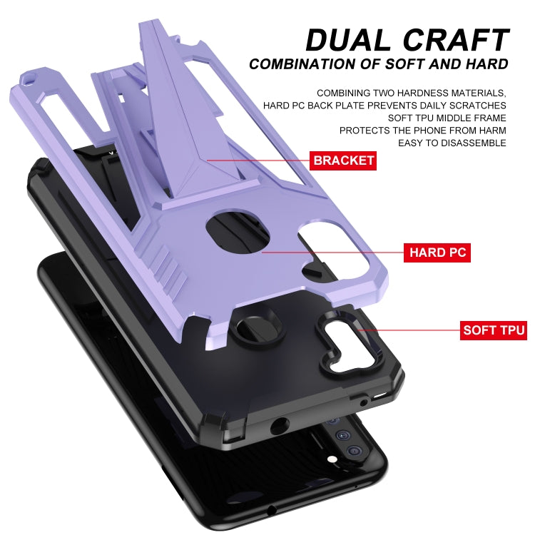 For Samsung Galaxy A11 US Version Super V Armor PC + TPU Shockproof Case with Invisible Holder