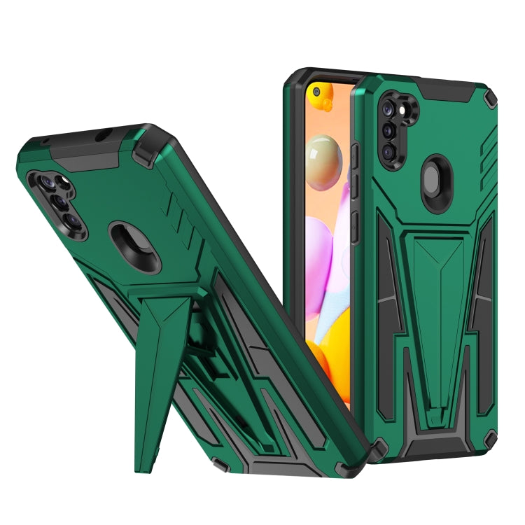 For Samsung Galaxy A11 EU Version Super V Armor PC + TPU Shockproof Case with Invisible Holder