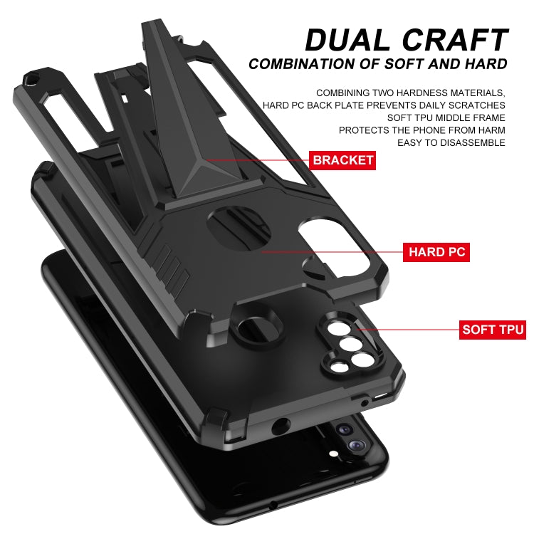 For Samsung Galaxy A11 EU Version Super V Armor PC + TPU Shockproof Case with Invisible Holder