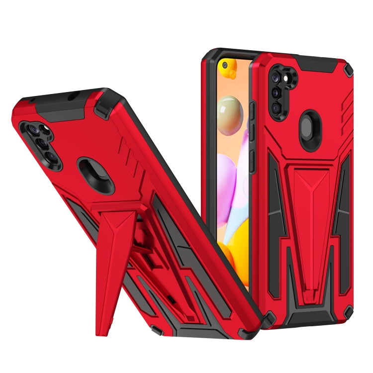 For Samsung Galaxy A11 EU Version Super V Armor PC + TPU Shockproof Case with Invisible Holder