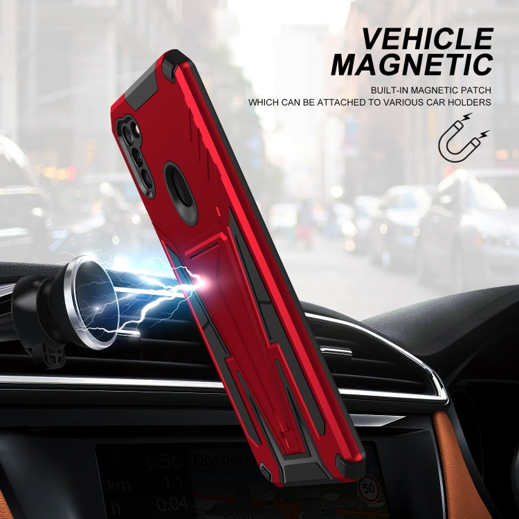 For Samsung Galaxy A11 EU Version Super V Armor PC + TPU Shockproof Case with Invisible Holder