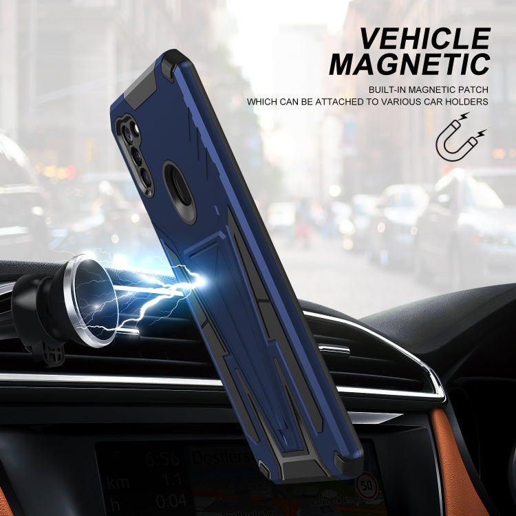For Samsung Galaxy A11 EU Version Super V Armor PC + TPU Shockproof Case with Invisible Holder