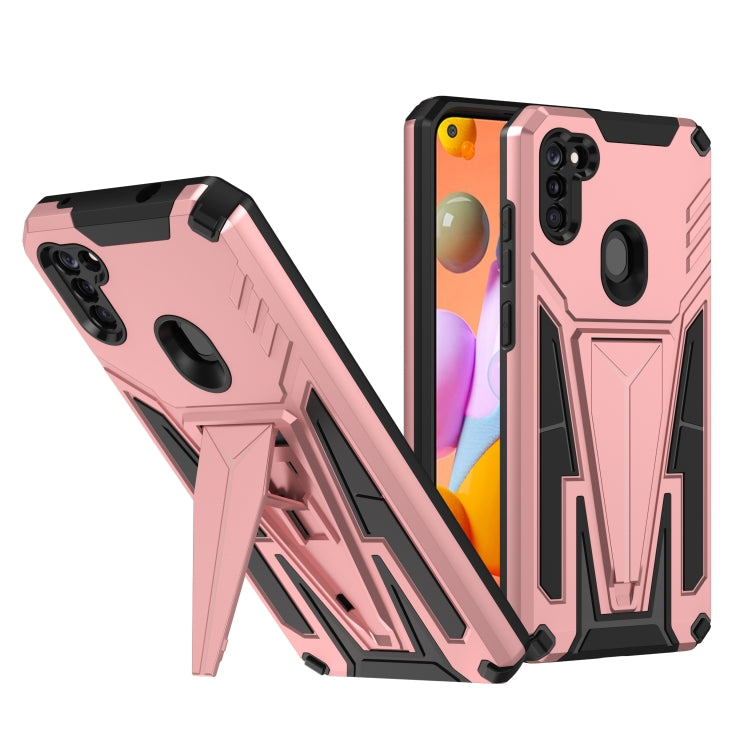 For Samsung Galaxy A11 EU Version Super V Armor PC + TPU Shockproof Case with Invisible Holder