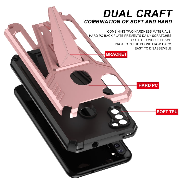 For Samsung Galaxy A11 EU Version Super V Armor PC + TPU Shockproof Case with Invisible Holder