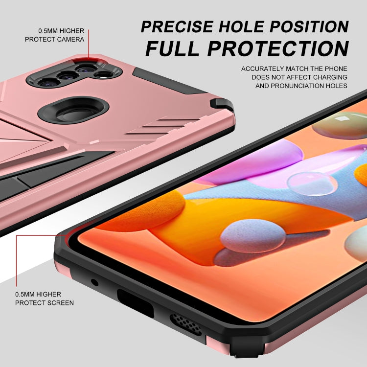 For Samsung Galaxy A11 EU Version Super V Armor PC + TPU Shockproof Case with Invisible Holder