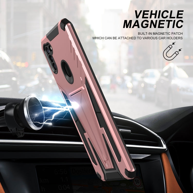 For Samsung Galaxy A11 EU Version Super V Armor PC + TPU Shockproof Case with Invisible Holder
