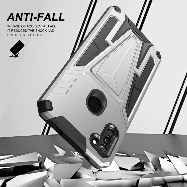 For Samsung Galaxy A11 EU Version Super V Armor PC + TPU Shockproof Case with Invisible Holder