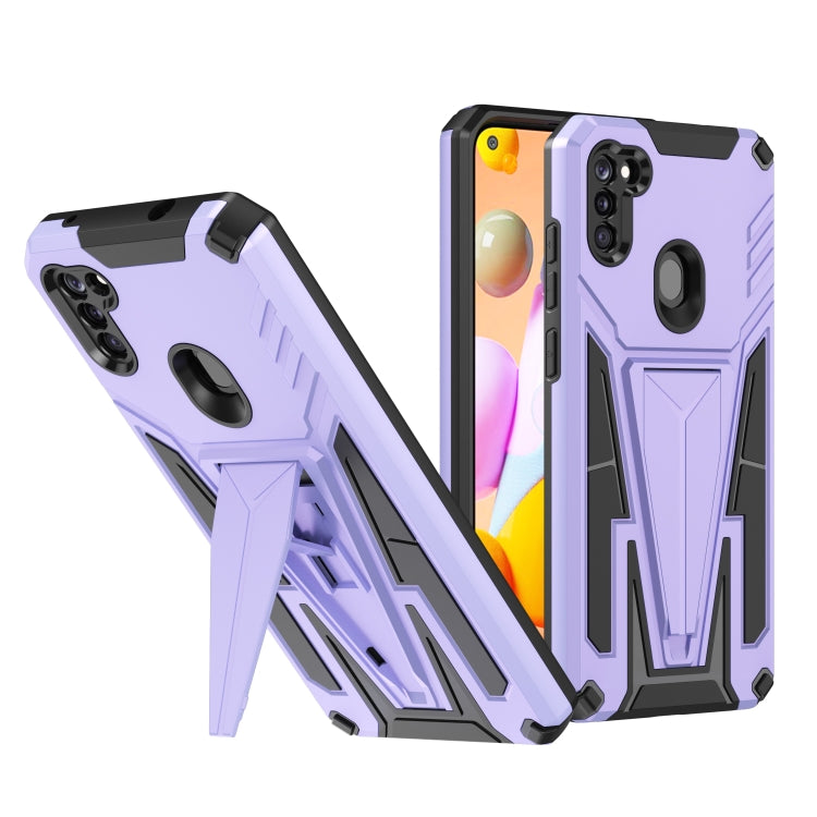 For Samsung Galaxy A11 EU Version Super V Armor PC + TPU Shockproof Case with Invisible Holder