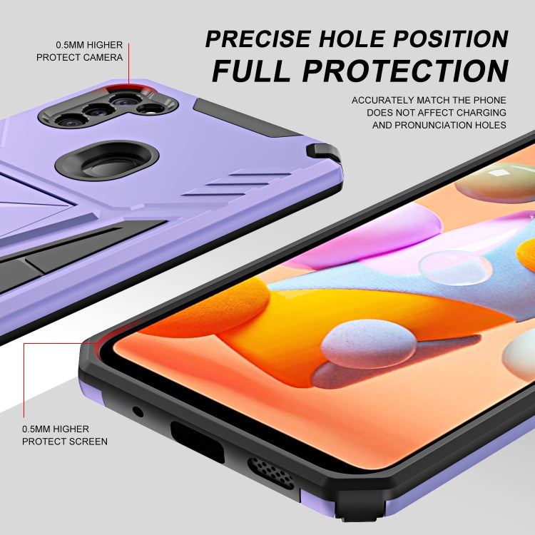 For Samsung Galaxy A11 EU Version Super V Armor PC + TPU Shockproof Case with Invisible Holder