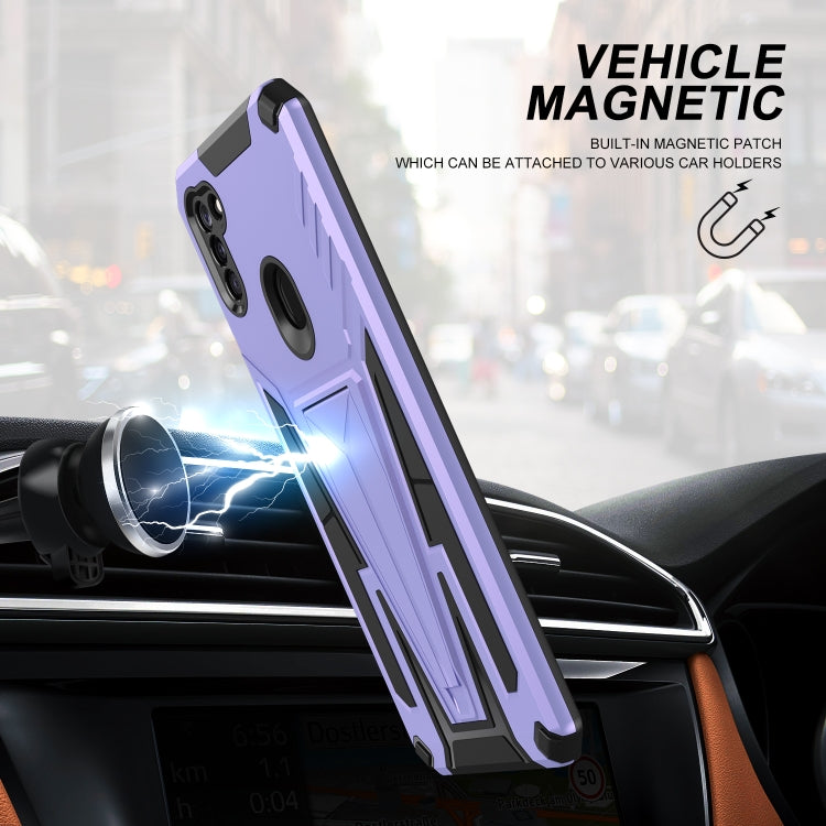 For Samsung Galaxy A11 EU Version Super V Armor PC + TPU Shockproof Case with Invisible Holder