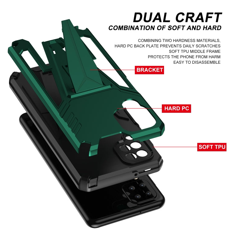 For Samsung Galaxy A12 EU Version Super V Armor PC + TPU Shockproof Case with Invisible Holder