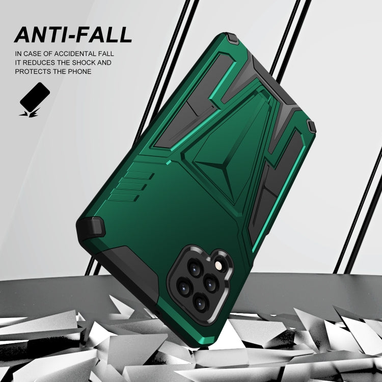 For Samsung Galaxy A12 EU Version Super V Armor PC + TPU Shockproof Case with Invisible Holder