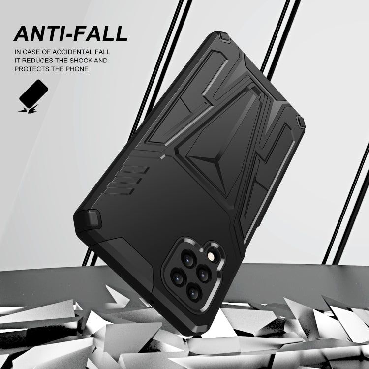 For Samsung Galaxy A12 EU Version Super V Armor PC + TPU Shockproof Case with Invisible Holder
