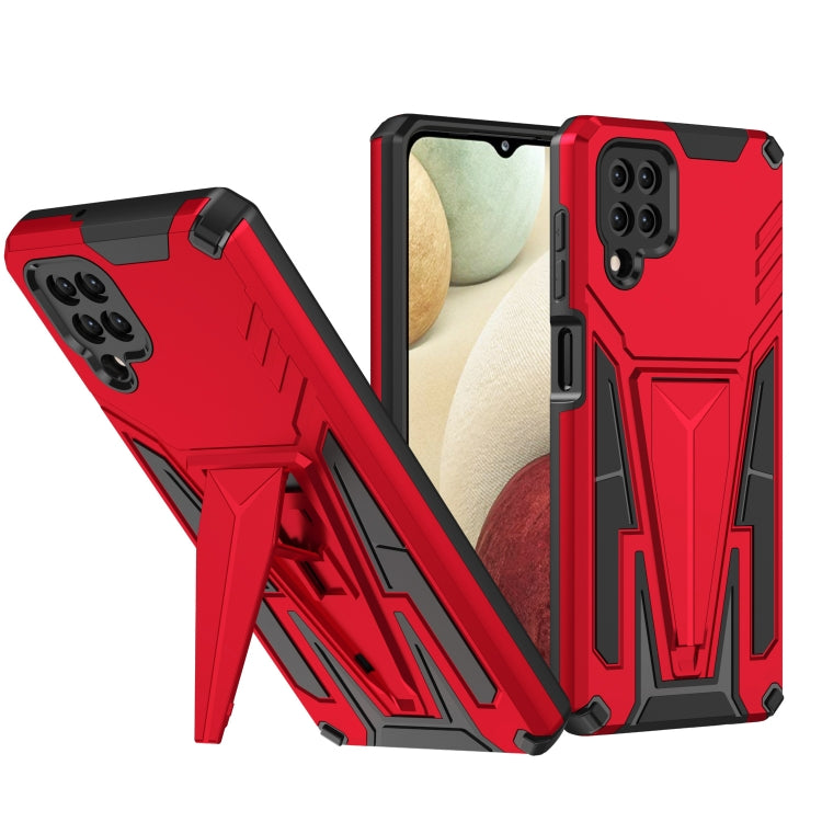 For Samsung Galaxy A12 EU Version Super V Armor PC + TPU Shockproof Case with Invisible Holder