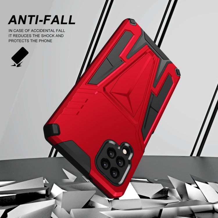 For Samsung Galaxy A12 EU Version Super V Armor PC + TPU Shockproof Case with Invisible Holder