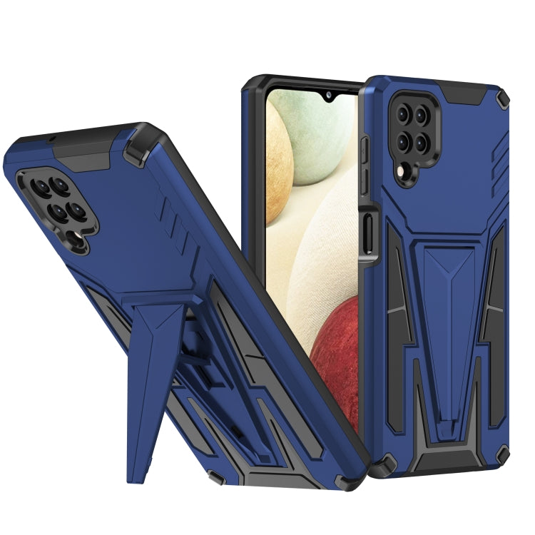 For Samsung Galaxy A12 EU Version Super V Armor PC + TPU Shockproof Case with Invisible Holder