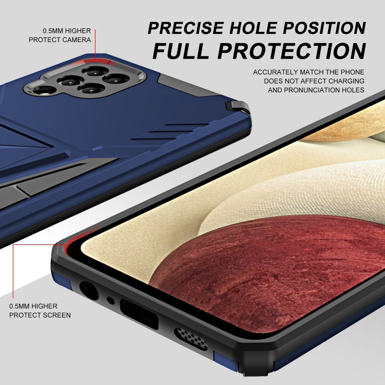 For Samsung Galaxy A12 EU Version Super V Armor PC + TPU Shockproof Case with Invisible Holder