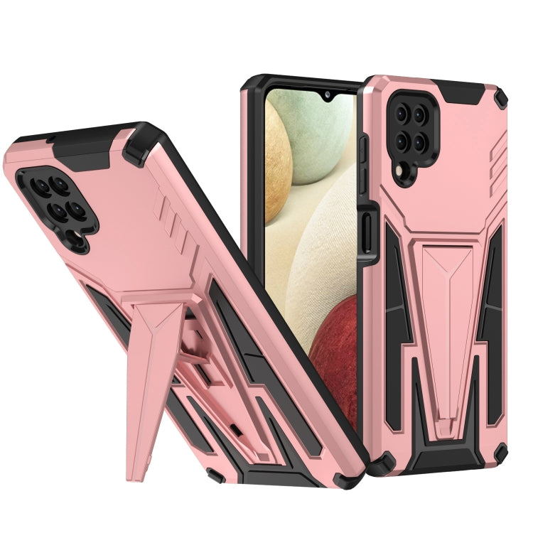 For Samsung Galaxy A12 EU Version Super V Armor PC + TPU Shockproof Case with Invisible Holder
