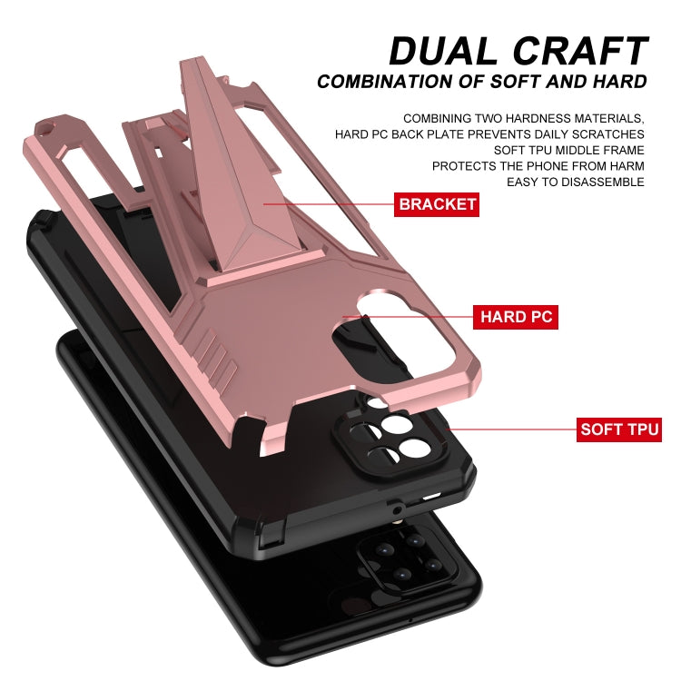 For Samsung Galaxy A12 EU Version Super V Armor PC + TPU Shockproof Case with Invisible Holder