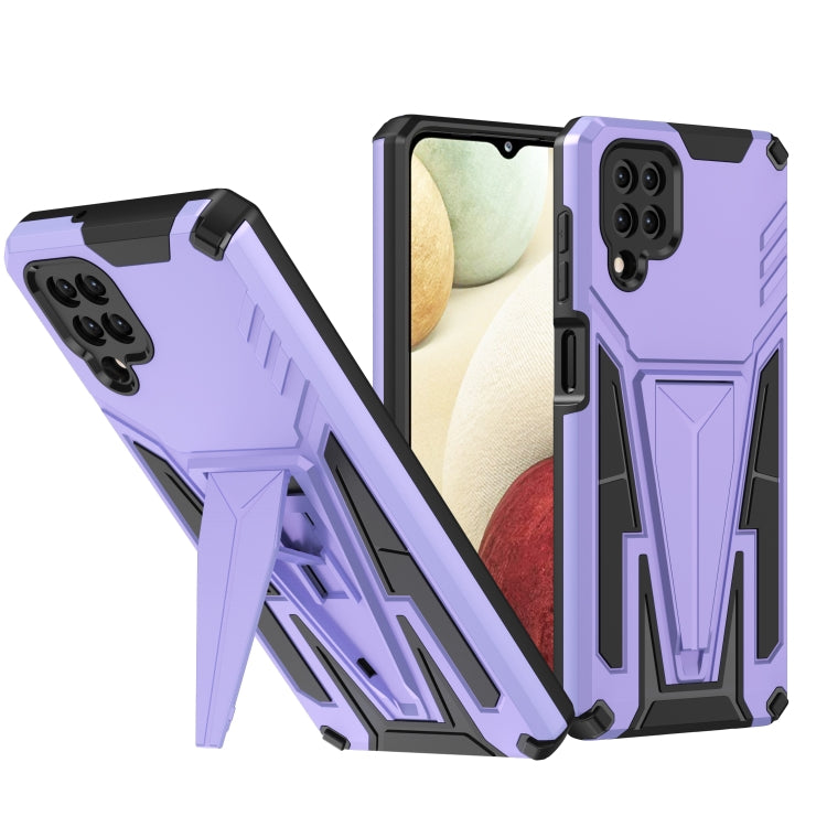 For Samsung Galaxy A12 EU Version Super V Armor PC + TPU Shockproof Case with Invisible Holder