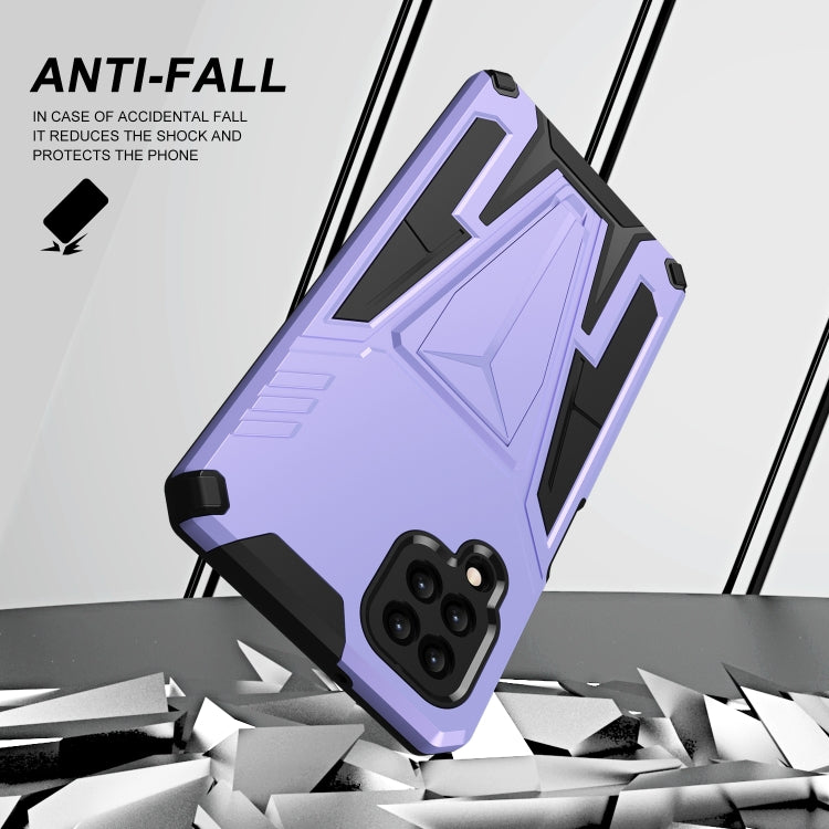 For Samsung Galaxy A12 EU Version Super V Armor PC + TPU Shockproof Case with Invisible Holder