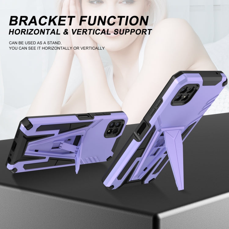 For Samsung Galaxy A22 4G Super V Armor PC + TPU Shockproof Case with Invisible Holder