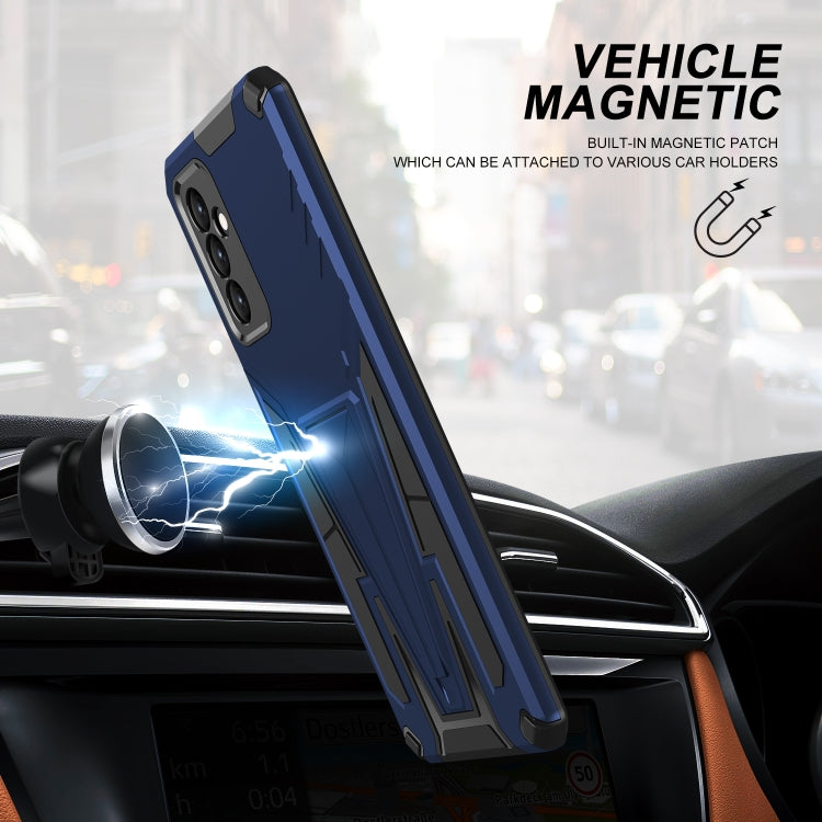 For Samsung Galaxy A82 Super V Armor PC + TPU Shockproof Case with Invisible Holder