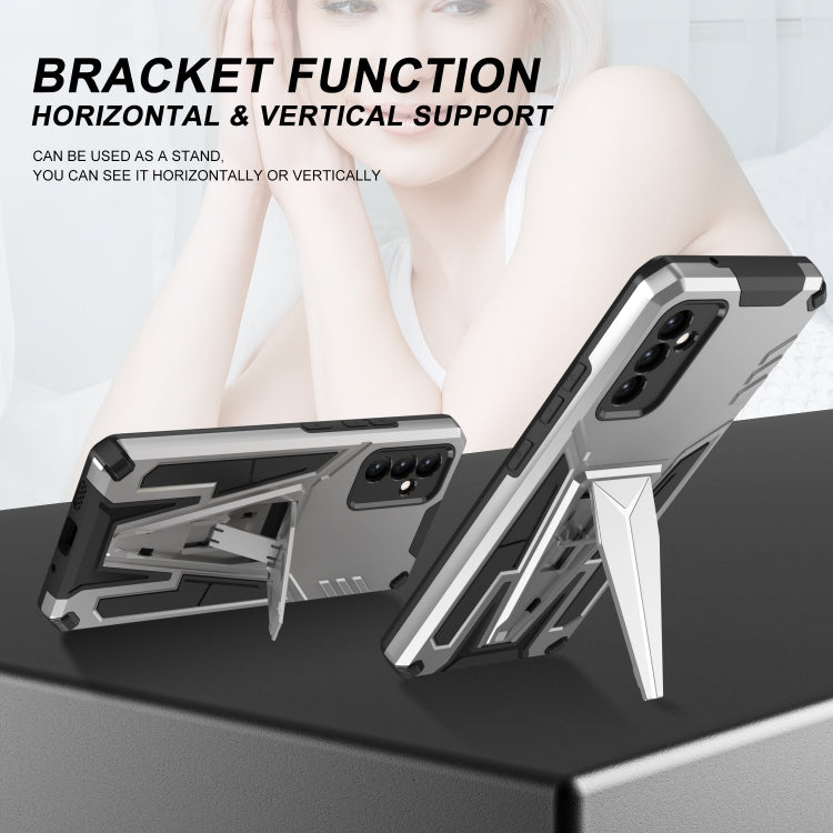 For Samsung Galaxy A82 Super V Armor PC + TPU Shockproof Case with Invisible Holder