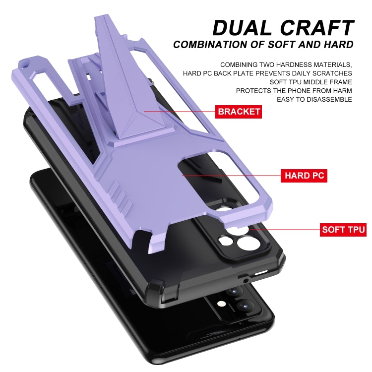 For Samsung Galaxy A82 Super V Armor PC + TPU Shockproof Case with Invisible Holder