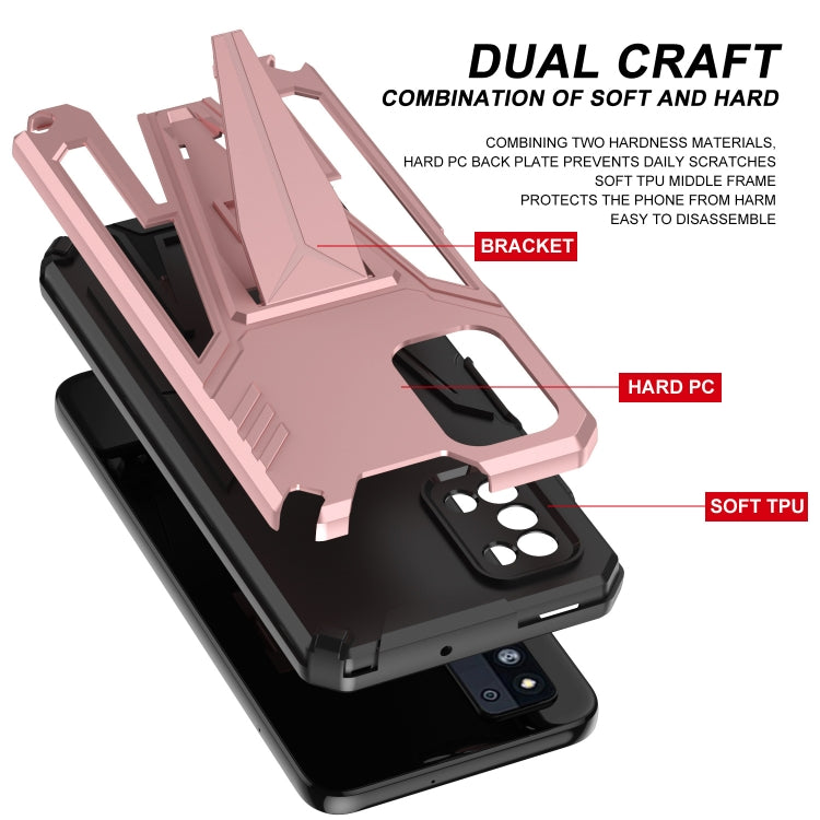 For Samsung Galaxy F52 5G Super V Armor PC + TPU Shockproof Case with Invisible Holder