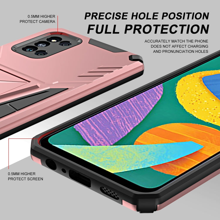 For Samsung Galaxy F52 5G Super V Armor PC + TPU Shockproof Case with Invisible Holder