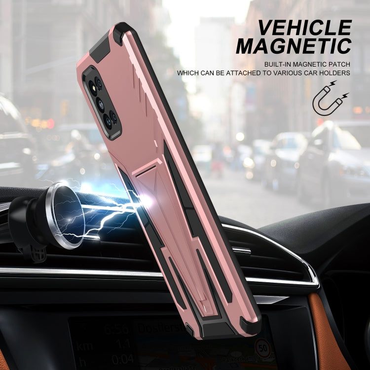 For Samsung Galaxy F52 5G Super V Armor PC + TPU Shockproof Case with Invisible Holder