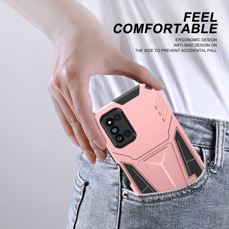 For Samsung Galaxy F52 5G Super V Armor PC + TPU Shockproof Case with Invisible Holder