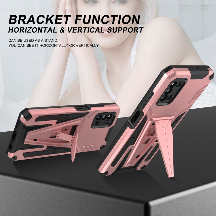 For Samsung Galaxy F52 5G Super V Armor PC + TPU Shockproof Case with Invisible Holder