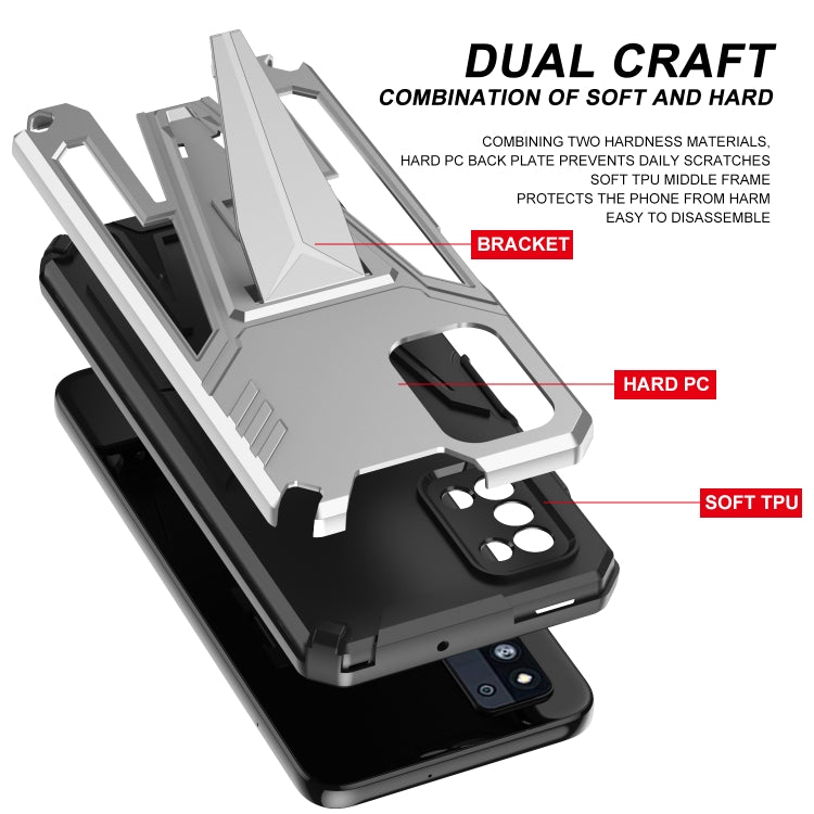 For Samsung Galaxy F52 5G Super V Armor PC + TPU Shockproof Case with Invisible Holder