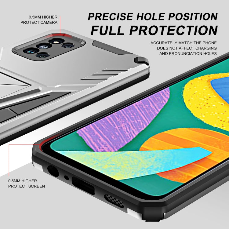 For Samsung Galaxy F52 5G Super V Armor PC + TPU Shockproof Case with Invisible Holder