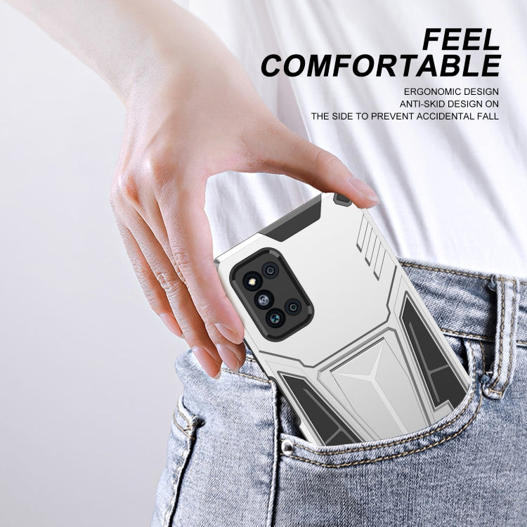 For Samsung Galaxy F52 5G Super V Armor PC + TPU Shockproof Case with Invisible Holder