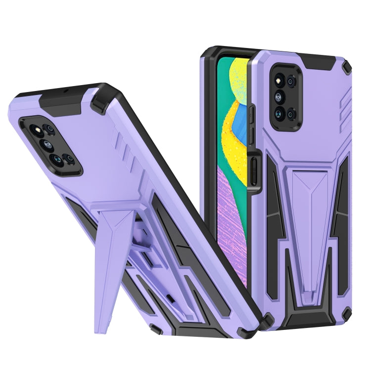For Samsung Galaxy F52 5G Super V Armor PC + TPU Shockproof Case with Invisible Holder