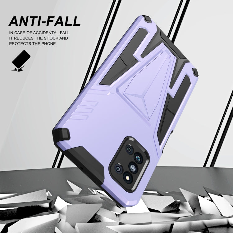 For Samsung Galaxy F52 5G Super V Armor PC + TPU Shockproof Case with Invisible Holder