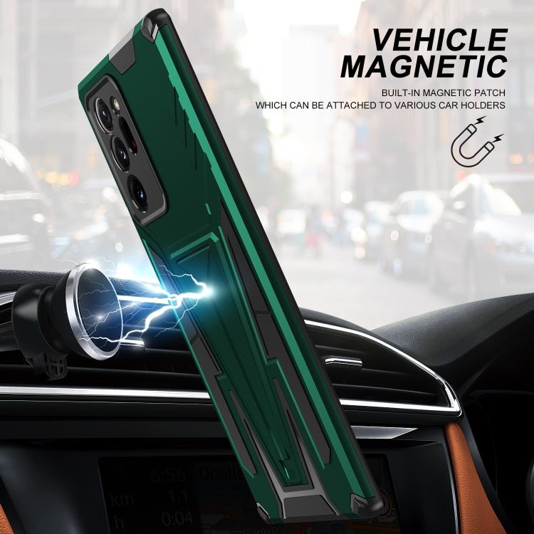 For Samsung Galaxy Note20 Ultra Super V Armor PC + TPU Shockproof Case with Invisible Holder