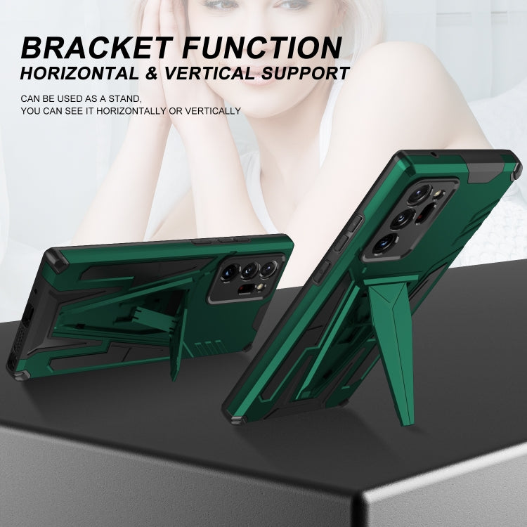 For Samsung Galaxy Note20 Ultra Super V Armor PC + TPU Shockproof Case with Invisible Holder