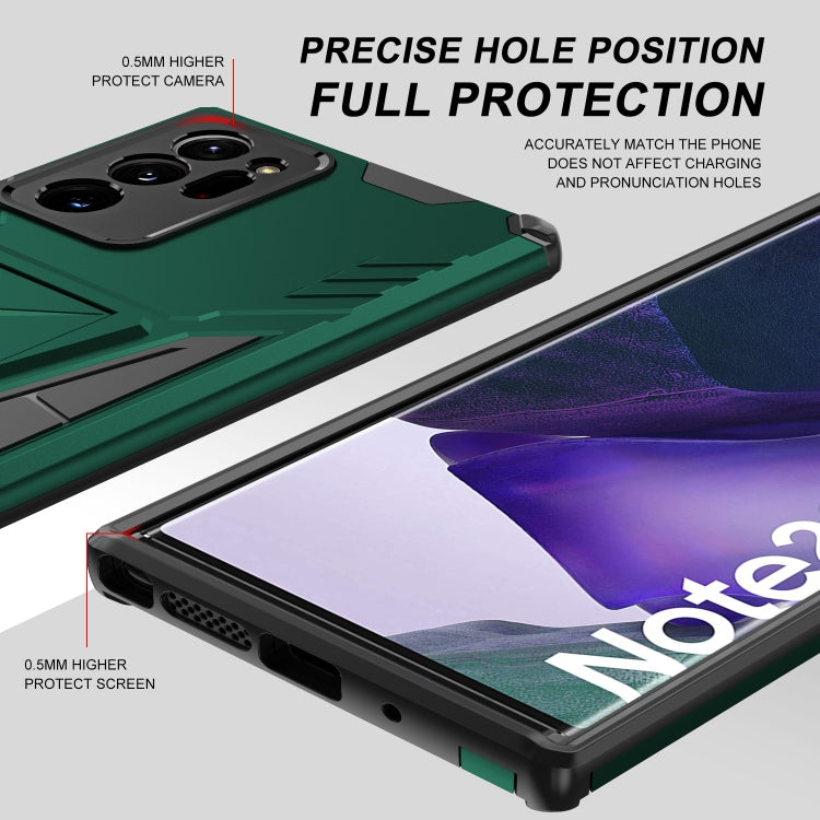 For Samsung Galaxy Note20 Ultra Super V Armor PC + TPU Shockproof Case with Invisible Holder