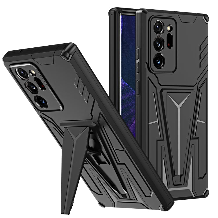 For Samsung Galaxy Note20 Ultra Super V Armor PC + TPU Shockproof Case with Invisible Holder