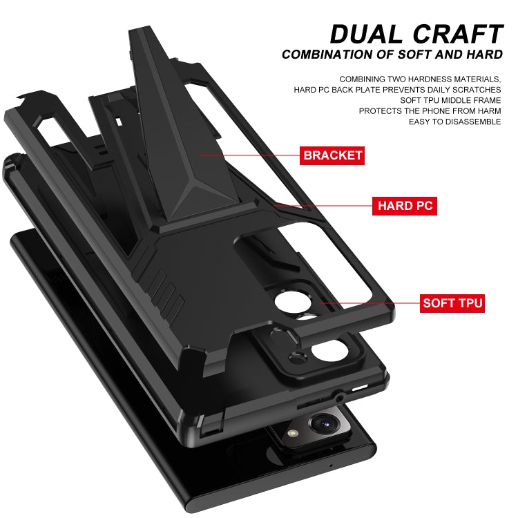 For Samsung Galaxy Note20 Ultra Super V Armor PC + TPU Shockproof Case with Invisible Holder