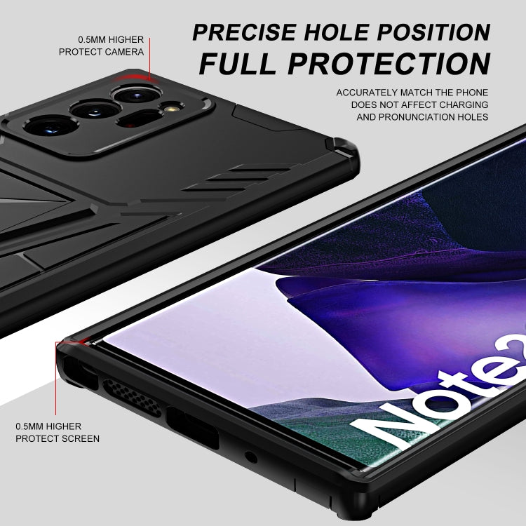 For Samsung Galaxy Note20 Ultra Super V Armor PC + TPU Shockproof Case with Invisible Holder
