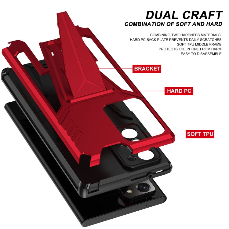For Samsung Galaxy Note20 Ultra Super V Armor PC + TPU Shockproof Case with Invisible Holder